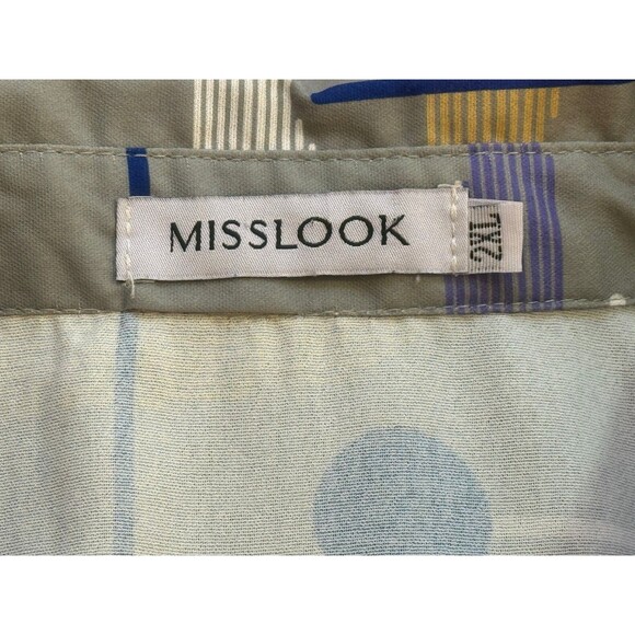 MISSLOOK Short Sleeve Button Down Dots Shirt XXL - Picture 4 of 6